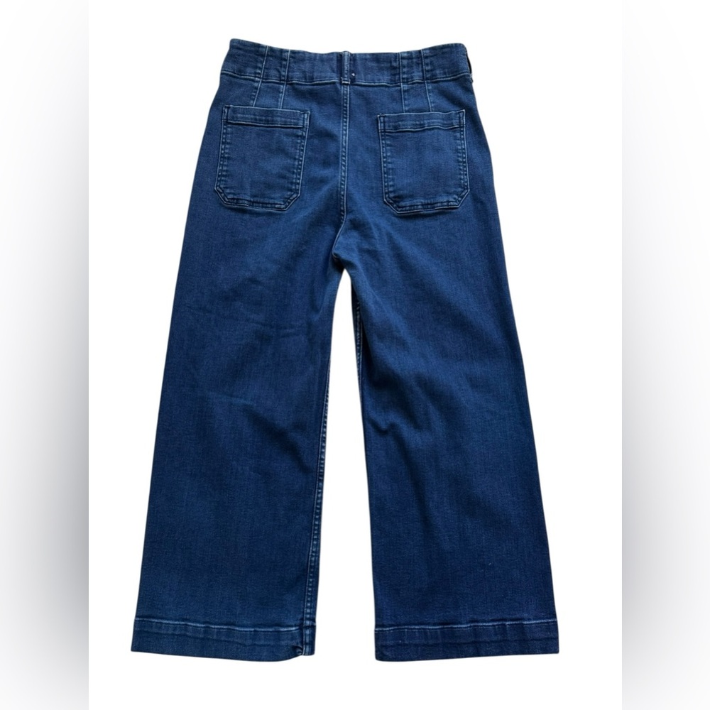 Anthropologie Maeve Wide Leg Flare Jeans in Dark Blue